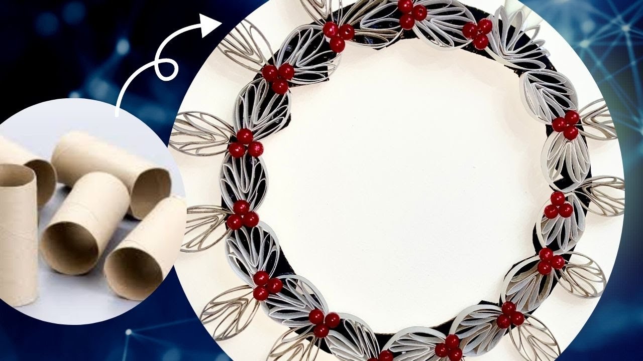 Unique wreath paper craft/Tissue paper roll craft/DIY Home Decor/Empty