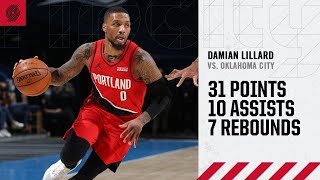 Damian Lillard (31 PTS, 10 AST) Highlights | Trail Blazers vs. Thunder