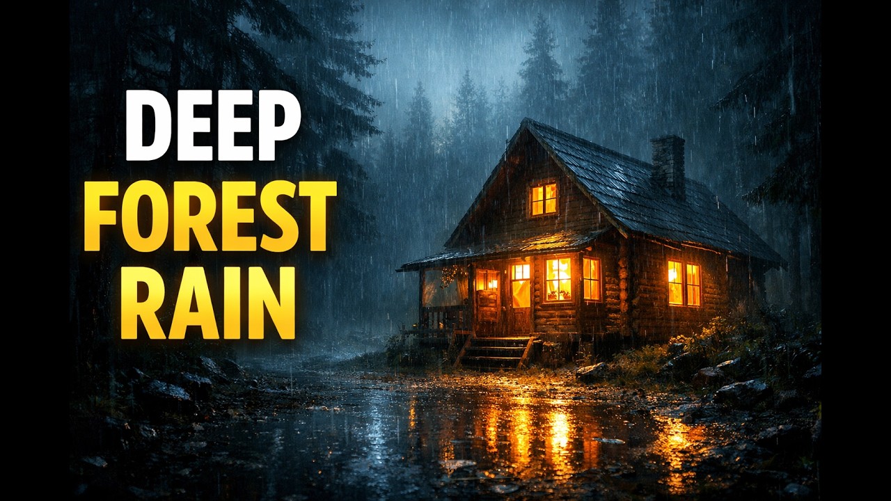 Camping in Forest Heavy rain 🌧️ Cozy Tent Sounds for Deep Sleep | Sleeping Day