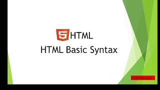 basic syntax HTML5