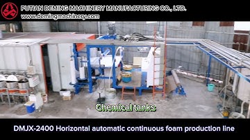 Horizontal automatic continuous foam production line