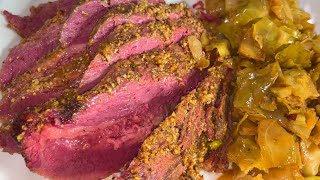 The BEST Mustard Braised Corned Beef Brisket and Roasted Cabbage Recipe!! | Tanny Cooks