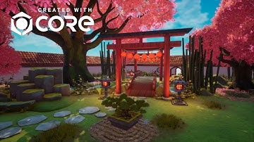 Speed build - Kitbashing a asian fantasy garden in Core games! Easy game dev