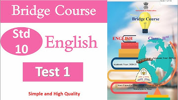 10th English Bridge Course | English Test 1 | Setu Abhyaskram | #bridge_course_english_10 #setu