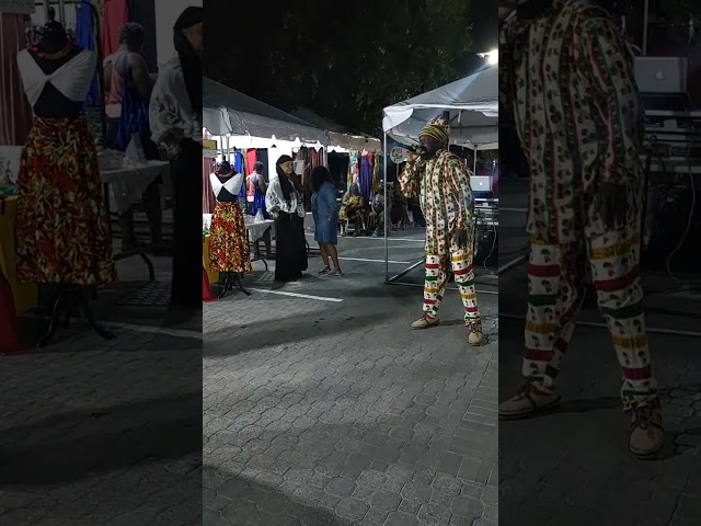 History Man, performing a controversial song at Kingston Night Market. class=