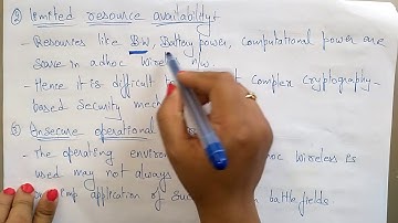 issues and challenges in security provisioning | Adhoc N/W | Lec-37 | Bhanu Priya