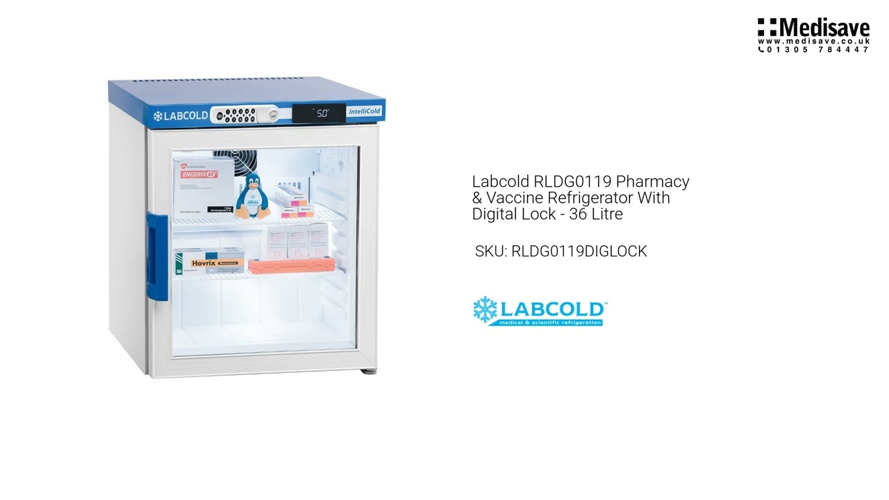 Labcold RLDG0119 Pharmacy Vaccine Refrigerator With Digital Lock 36 Litre RLDG0119DIGLOCK