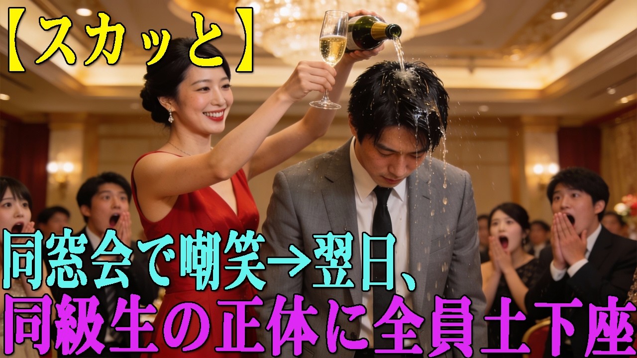 【スカッと】同窓会で貧乏人と笑った社長夫人→翌日、同級生の正体に全員が土下座【シニア】