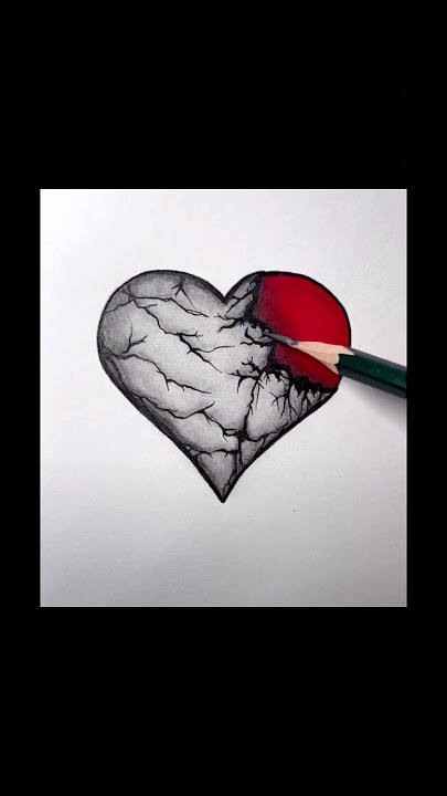 Broken heart 💔 drawing #shortvideo #shorts #brokenheart #heart #drawing #emojiart