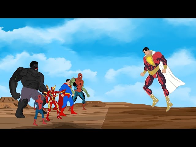 MARVEL: HULK, SPIDERMAN,SUPERMAN,IROMAN vs SHAZAM! DC COMICS - FURY OF THE GODS /SUPER HEROES MOVIES class=