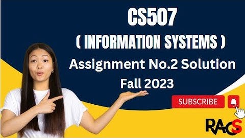 CS507 (Information Systems) Assignment No.2 Solution Fall 2023