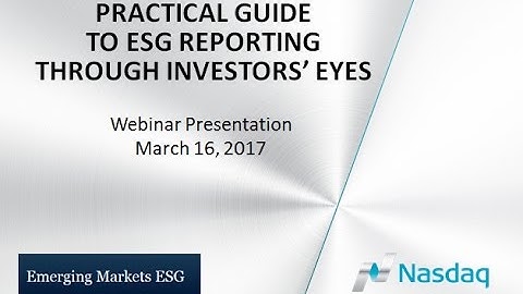 Practical Guide to ESG Reporting Through Investors