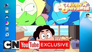 When steven calls peridot, lapis thinks he is trapped inside the
screen and tries to get him out. subscribe cartoon network africa
channel: ht...