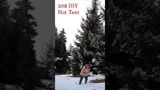 20$ HOT TENT WOOD STOVE #survival #bushcraft #hottent #shorts