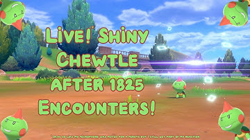 Live!* Shiny Chewtle after 1,825 Encounters! - Pokemon Shield (Badge Quest #2)