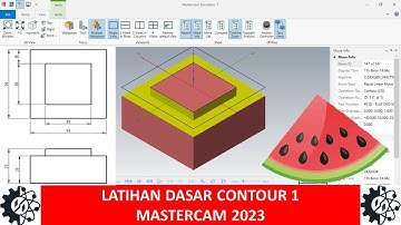 Latihan Dasar 1 MasterCAM 2023 | Materi Belajar CNC | Menu Milling Contour