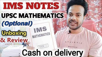 IMS Notes For Maths Optional | IASMaths Optional Notes Unboxing & Review | UPSC Mathematics Optional