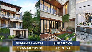 WOW ! RUMAH MODERN 3 LANTAI INI TAMPAK MEGAH DENGAN TAMAN BELAKANG IMPIAN !! - JASA ARSITEK RUMAH