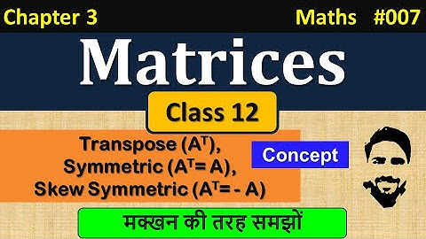 Transposing a Matrix | Symmetric and Skew Symmetric Matrices | Matrices Class 12 | Matrix Maths