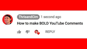 How to make BOLD YouTube comments!