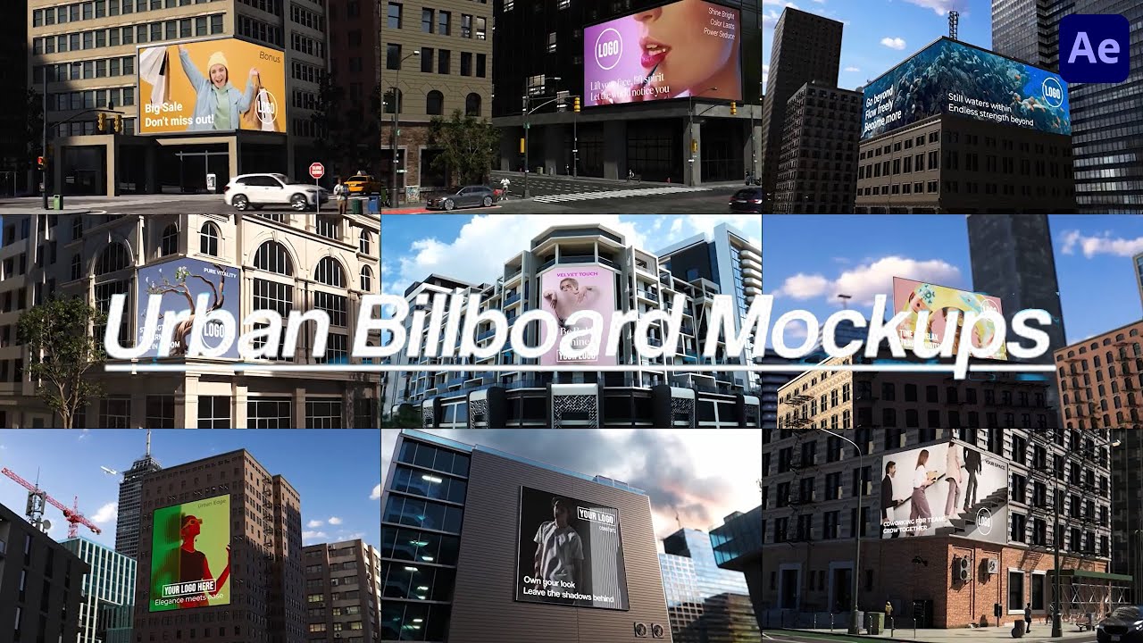 Urban City Billboard Mockups 🪧 After Effects Template
