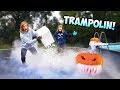 TRAMPOLIN vs TROCKENEIS! (krasses Halloween Experiment!)