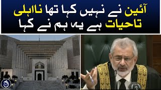 The constitution did not say that disqualification is for life, we said it: Cheif Justice - Aaj News