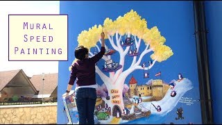 “PROJECT: 100 DREAM TREES” MURAL TIME LAPSE || The Cēsis Dream Tree, Cēsis, Latvia