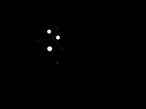 Pygame Program to show gravitational force vectors