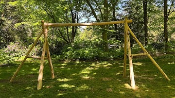Homemade Cedar Log DIY Swing set