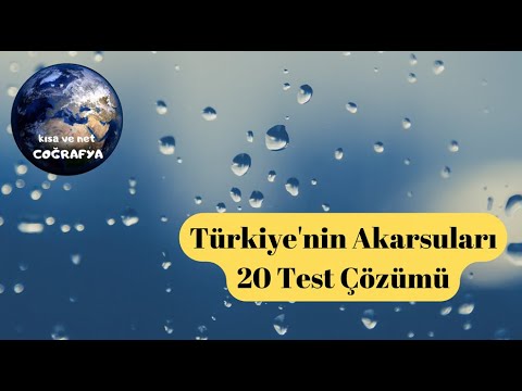 Türkiye Akarsuları 20 test çözümü KPSS AYT