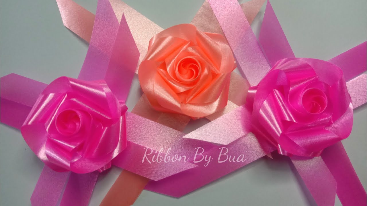 วิธีพับเหรียญโปรยทาน ดอกกุหลาบ🌹 (Rose) แบบง่าย ใส่เหรียญทีหลังได้/Ep. 38/Ribbon By Bua