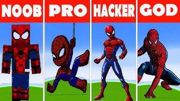 Minecraft Pixel Art ✨ (NOOB vs PRO vs HACKER vs GOD) Spiderman