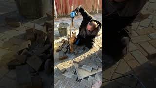 Cutting block paving