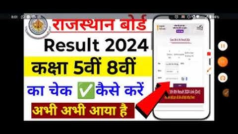 Rajasthan board 5th 8th class result 2024 out,