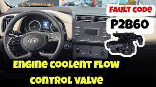 P2B60 Engine coolant flow control valve position sensor circuit location.