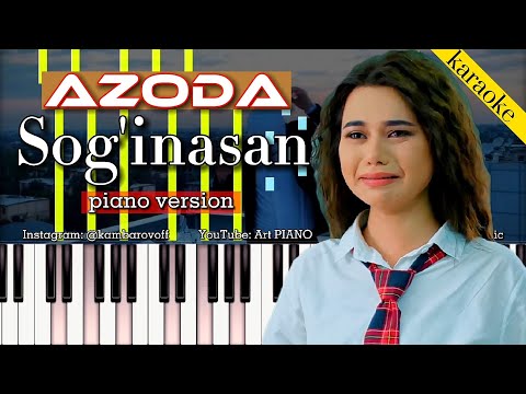 Azoda - Sog'inasan | Karaoke Tekst Qo'shiq Matni Lyric Video Piano Version | By Kambarovoff