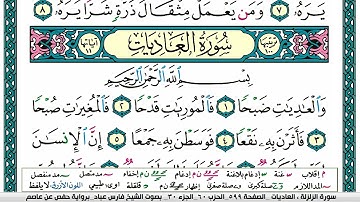 سورة العاديات مكتوبة   فارس عباد