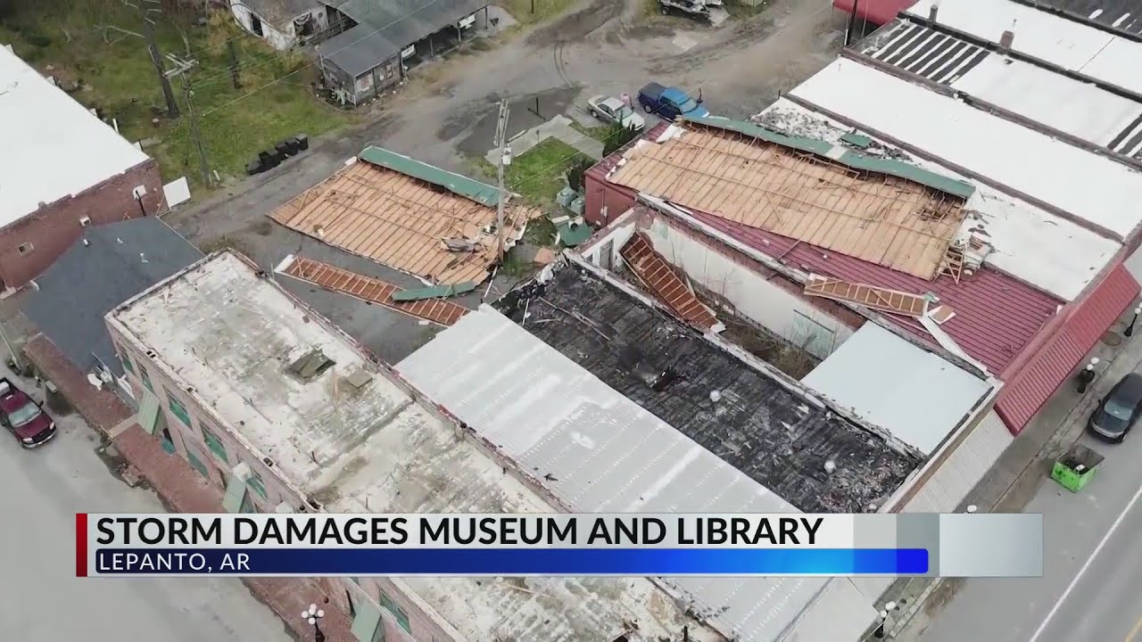 Storm mangles museum, library in Lepanto, Ark. YouTube