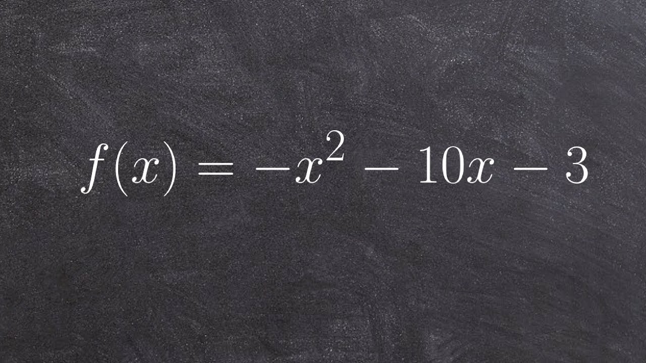 How to graph a quadratic using vertex formula and a table