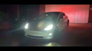 Tesla Model 3 - Tesla Light show - Daft Punk The Grid