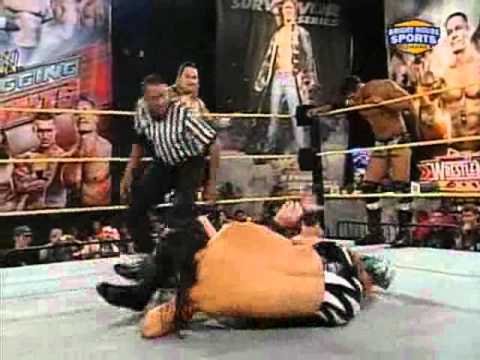Alex Riley, Wade Barrett and Heath Slater vs Justin Gabriel and The Rotundos (1/2)