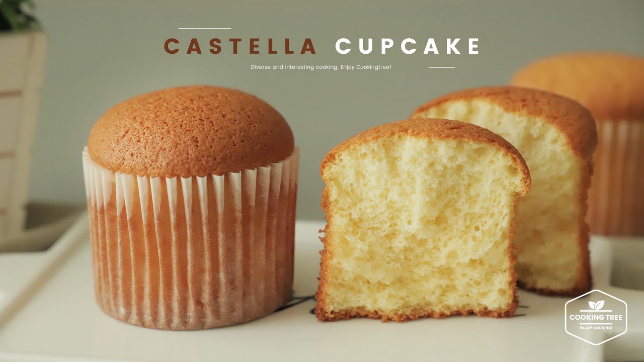 ⁣폭신폭신~ 카스테라 컵케이크 만들기 : Fluffy Castella Cupcake Recipe | Cooking tree