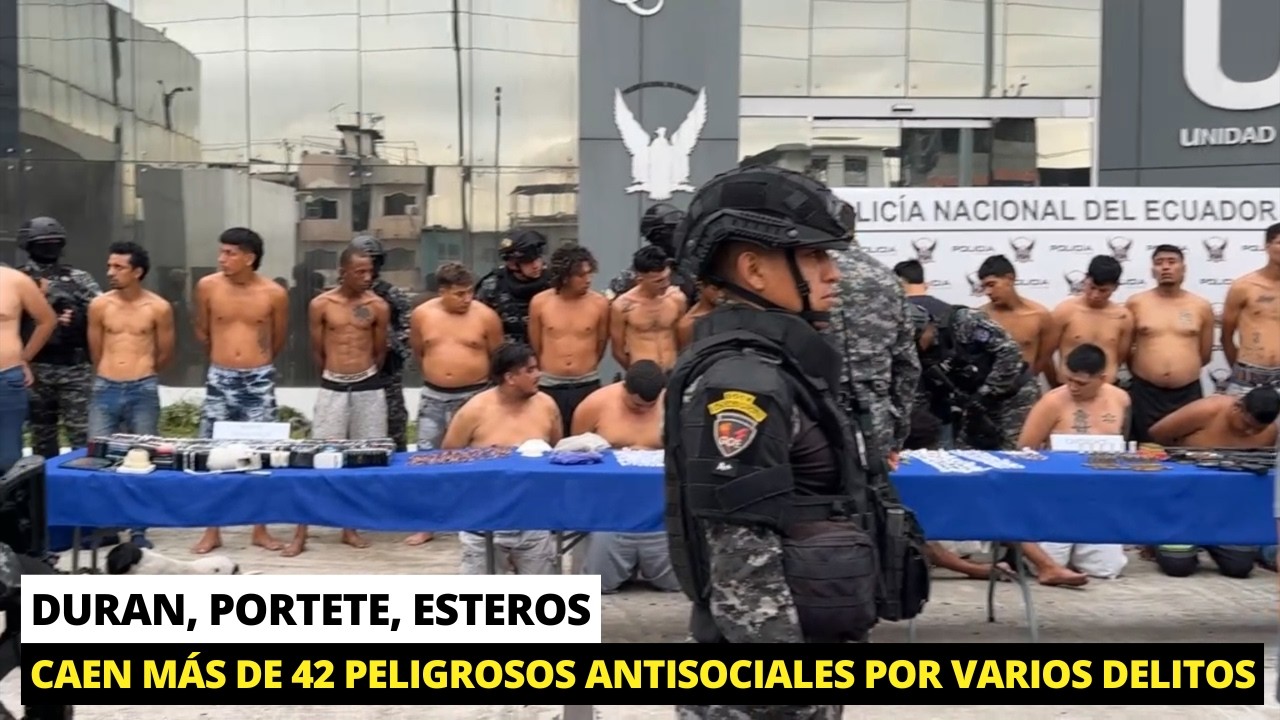 Más de 42 antisociales aprehendidos por varios delitos tras operativo 'Apolo 8' en Guayaquil