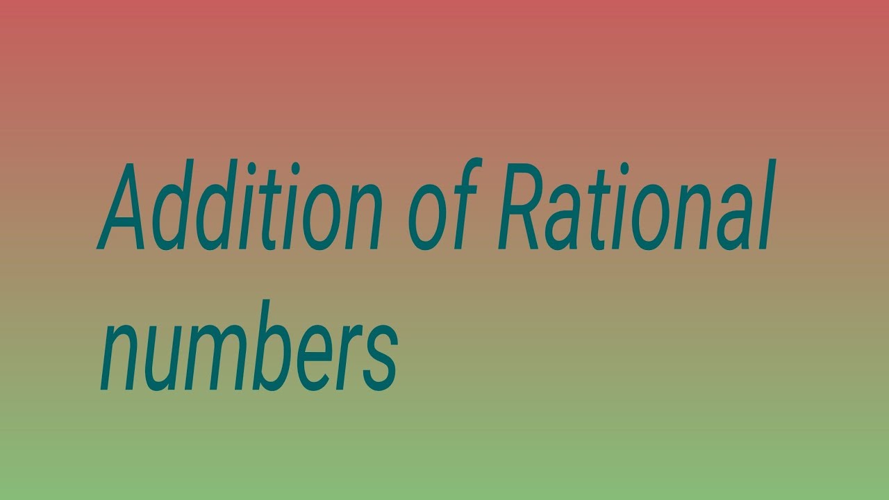 One Unique Number Math Addition of Rational Number, One Unique Question for Mathematics - YouTube