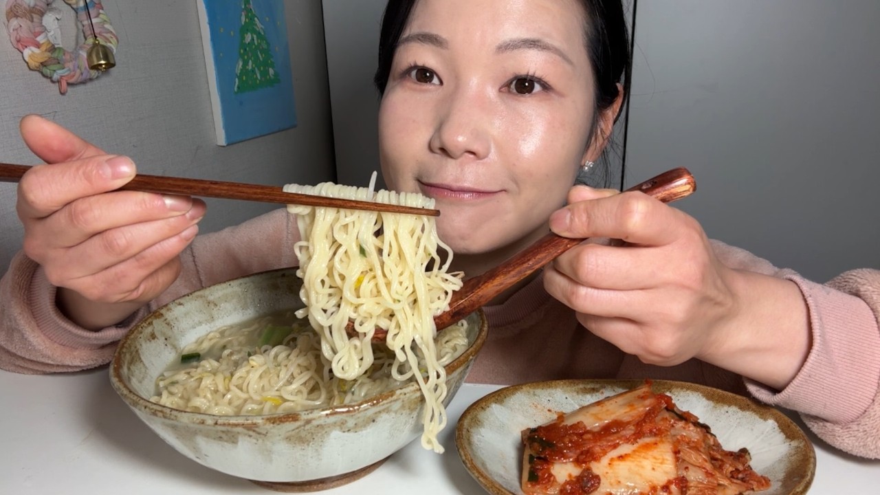 사리곰탕면 한 마리 몰고 가세요 🍜 ASMR 먹방 (숙주)