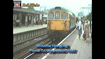 Class 33/1 - British Rail Diesel Trains 1987 - Window Hanging Poole to Weymouth, Dorset.