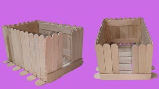 How to make Cage from Popsicle Sticks / Popsicle Sticks Craft howto handmade