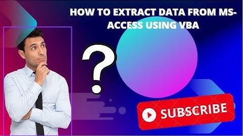 How to Extract Data from MS-Access using VBA.
