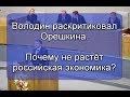 Володин раскритиковал Орешкина. Почему не растёт Российская экономика.